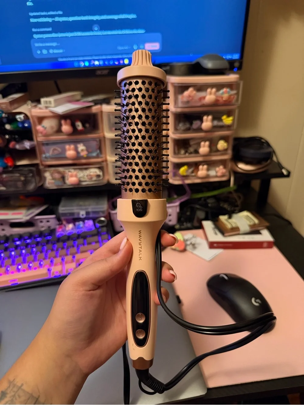 Wavytalk Pink Ionic Thermal Brush